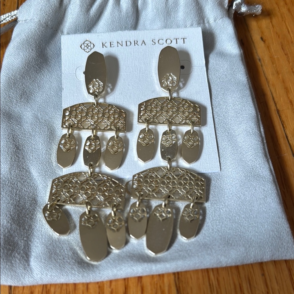 Kendra Scott Gold Statement Earrings